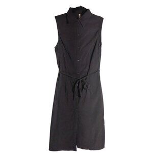 Y2K Black Office Siren Collared Sleeveless Utility Dress